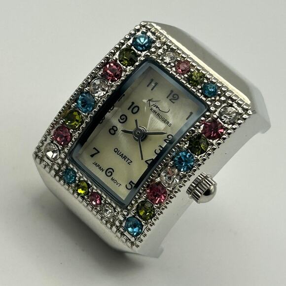 Kim Rogers Accessories - Kim Rogers Multi-colored Crystal Bezel Ring Watch Working New Battery